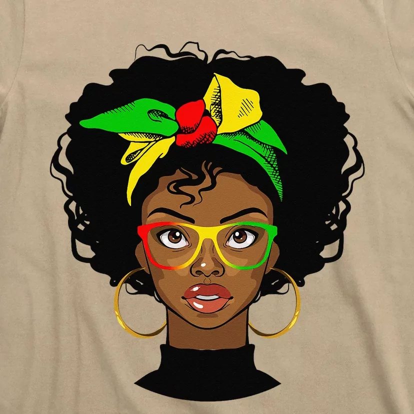 Juneteenth Afro Woman Black Queen African American Melanin T-Shirt