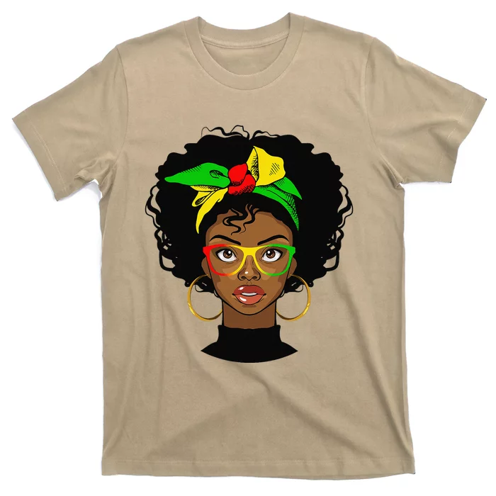 Juneteenth Afro Woman Black Queen African American Melanin T-Shirt