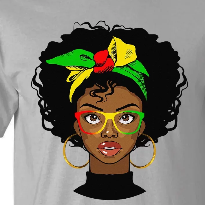 Juneteenth Afro Woman Black Queen African American Melanin Tall T-Shirt