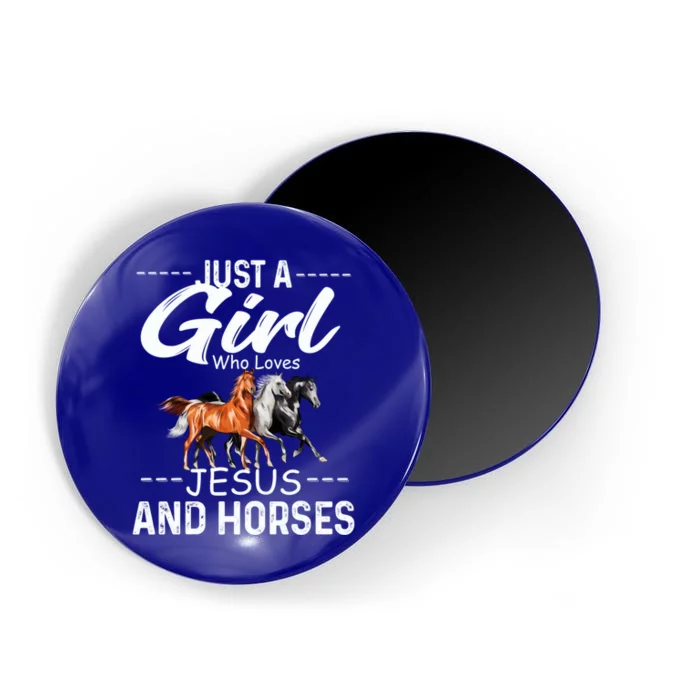 Just A Who Loves Jesus And Horses Horseback Riding Fun Meaningful Gift Magnet