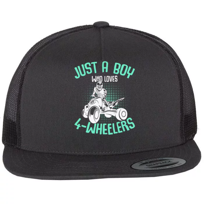 Just a who loves 4 Wheelers ATV Quad Flat Bill Trucker Hat