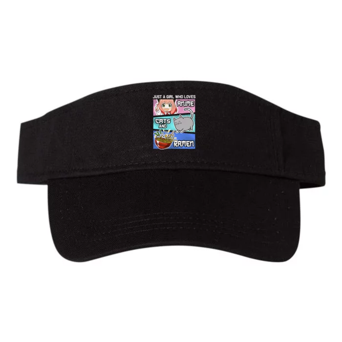 Just A  Who Loves Anime Cats & Ra Lover Kawaii Otaku Valucap Bio-Washed Visor