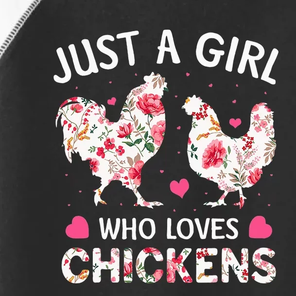 Just a Who Loves Chickens Cute Chicken Flowers Farm Toddler Fine Jersey T-Shirt