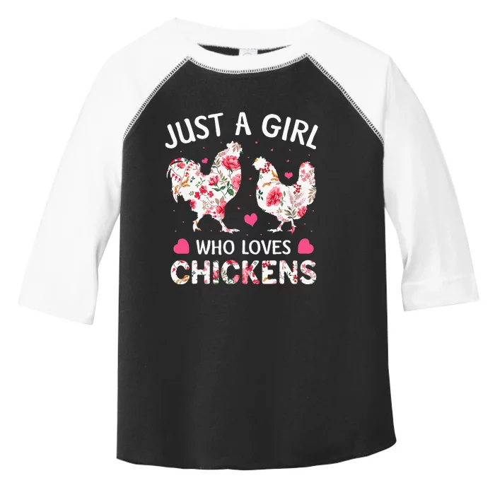 Just a Who Loves Chickens Cute Chicken Flowers Farm Toddler Fine Jersey T-Shirt