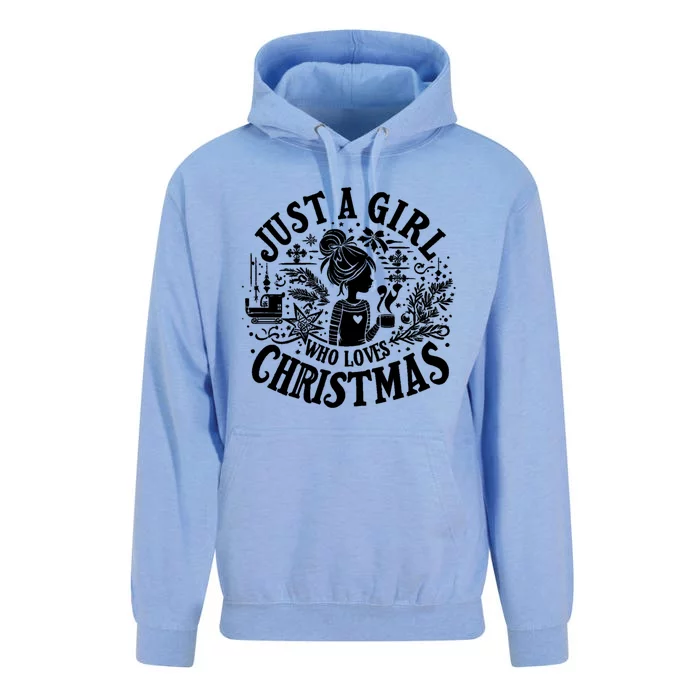 Just A Who Loves Christmas Holiday Spirit Graphic Gift Unisex Surf Hoodie