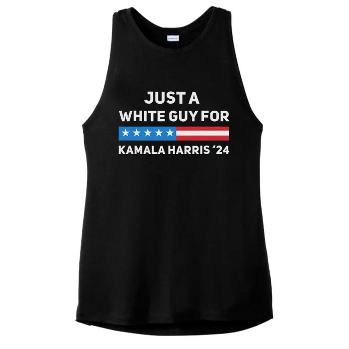 Just A White Guy For Kamala Harris 2024 President Election Ladies Tri-Blend Wicking Tank