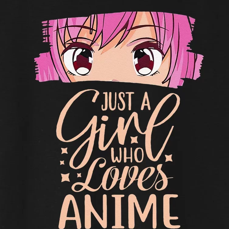 Just A  Who Loves Anime Japan Anime Women's Crop Top Tee