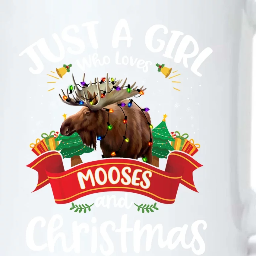 Just A Who Loves Mooses And Christmas Santa Hat Light Cool Gift Black Color Changing Mug