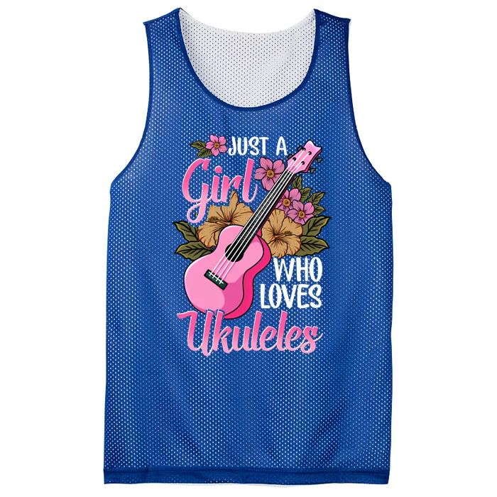 Just A Who Loves Ukuleles Funny Uke Gift Mesh Reversible Basketball Jersey Tank