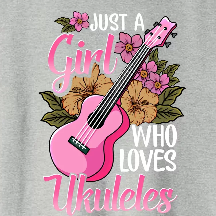 Just A Who Loves Ukuleles Funny Uke Gift Women's Crop Top Tee