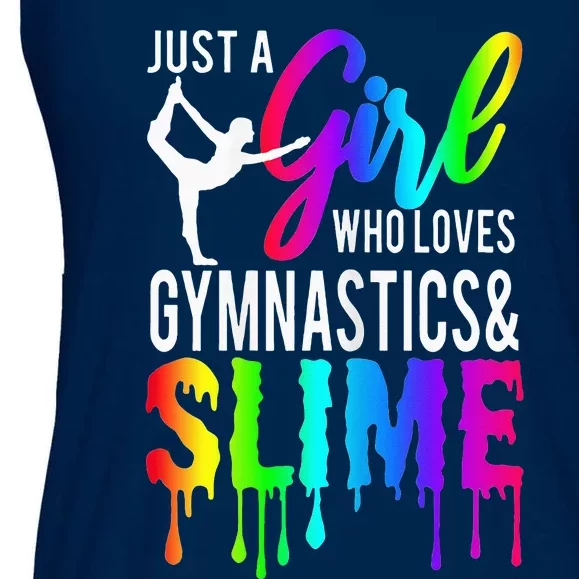 Just A Who Loves Gymnastics and Slime Ladies Essential Flowy Tank