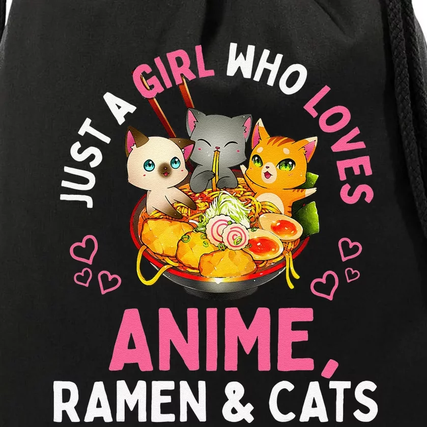 Just a  Who Loves Anime Ra and Cats Kawaii Manga Gift Drawstring Bag