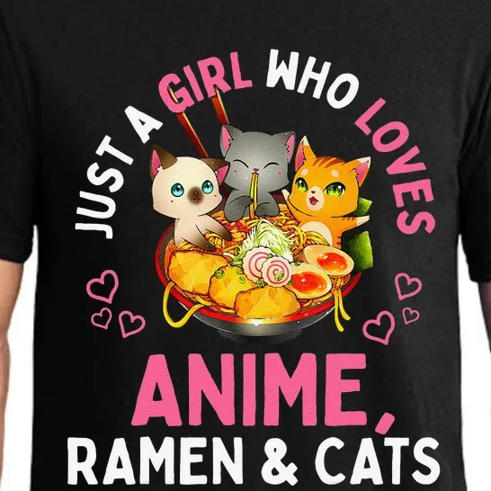 Just a  Who Loves Anime Ra and Cats Kawaii Manga Gift Pajama Set