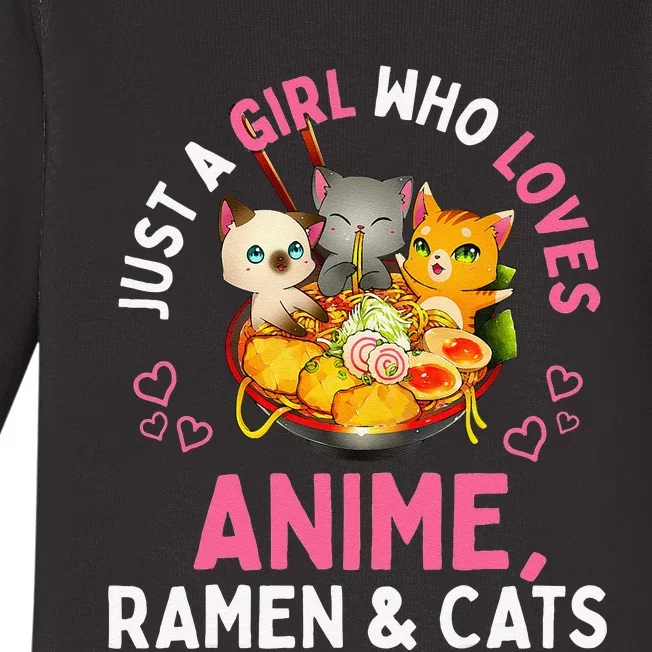 Just a  Who Loves Anime Ra and Cats Kawaii Manga Gift Baby Long Sleeve Bodysuit