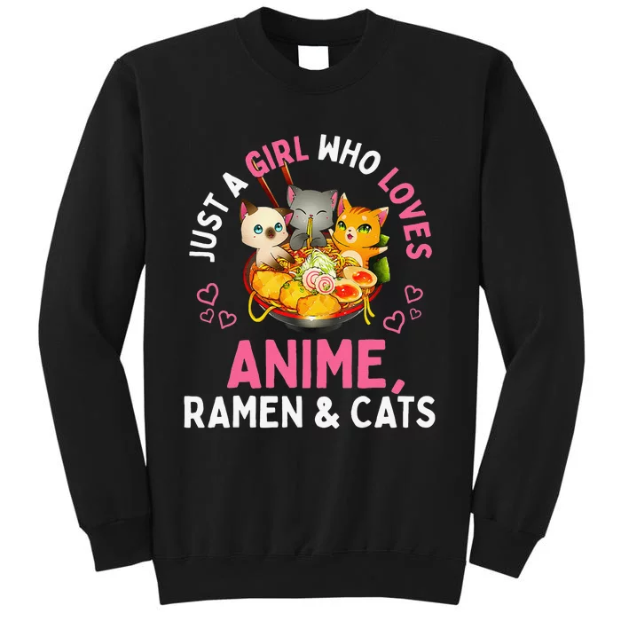 Just a  Who Loves Anime Ra and Cats Kawaii Manga Gift Tall Sweatshirt