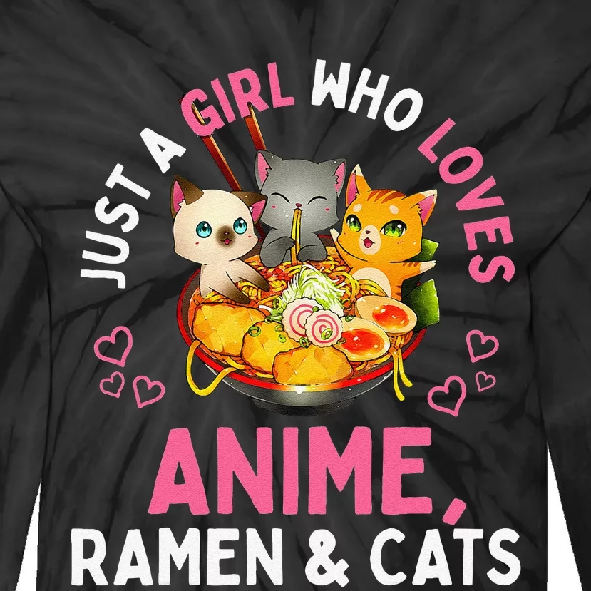 Just a  Who Loves Anime Ra and Cats Kawaii Manga Gift Tie-Dye Long Sleeve Shirt