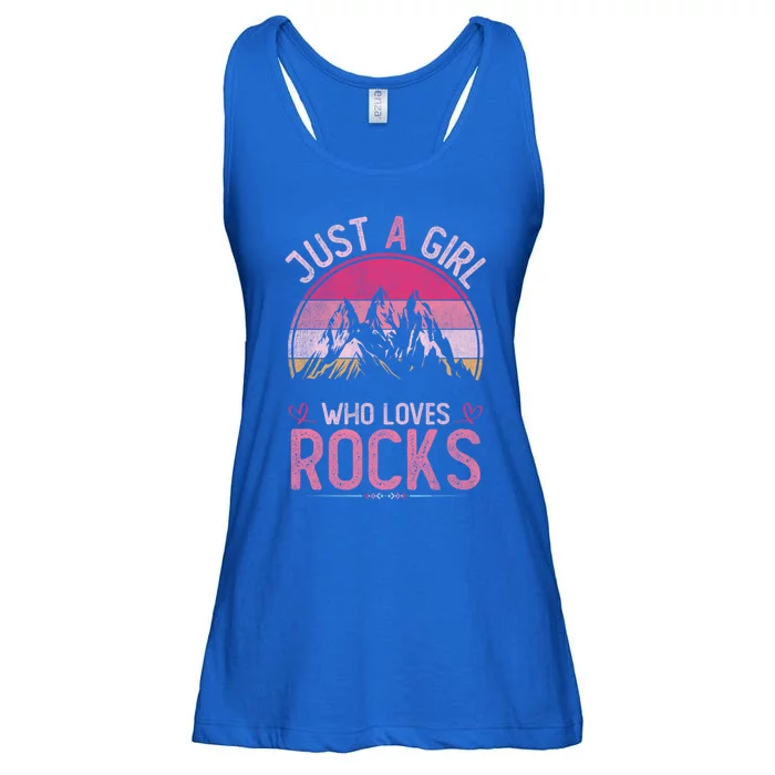 Just A Who Loves Rocks Vintage Rocks Gift Ladies Essential Flowy Tank