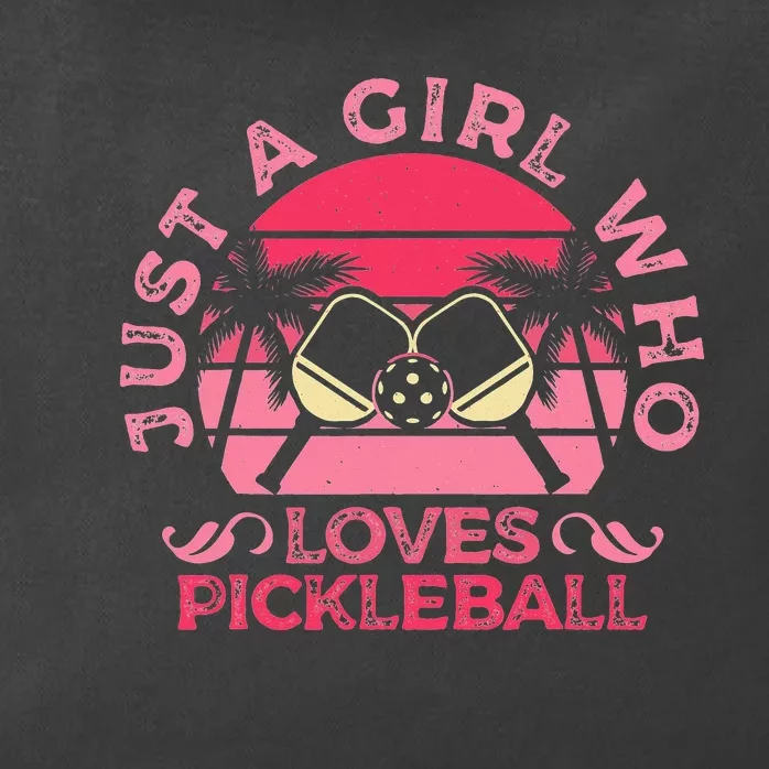 Just A Who Loves Pickleball Paddle Sports Game Zip Tote Bag