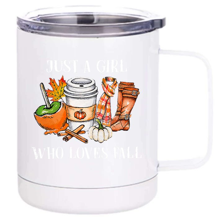 Just A Who Loves Fall Pumpin Spice Latte Cute Autumn Cute Gift Front & Back 12oz Stainless Steel Tumbler Cup