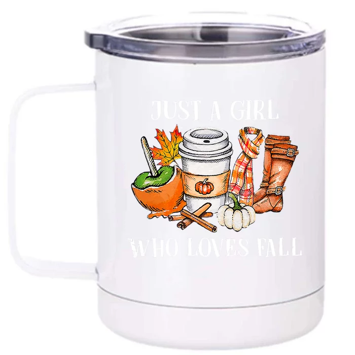 Just A Who Loves Fall Pumpin Spice Latte Cute Autumn Cute Gift Front & Back 12oz Stainless Steel Tumbler Cup