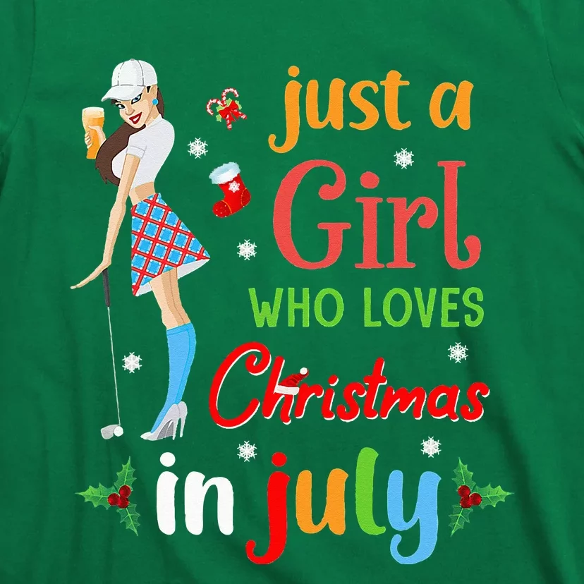 Just A Who Loves Christmas In July Golf Lover T-Shirt