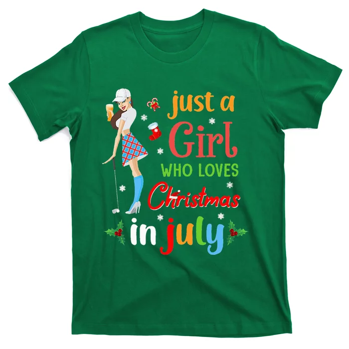 Just A Who Loves Christmas In July Golf Lover T-Shirt