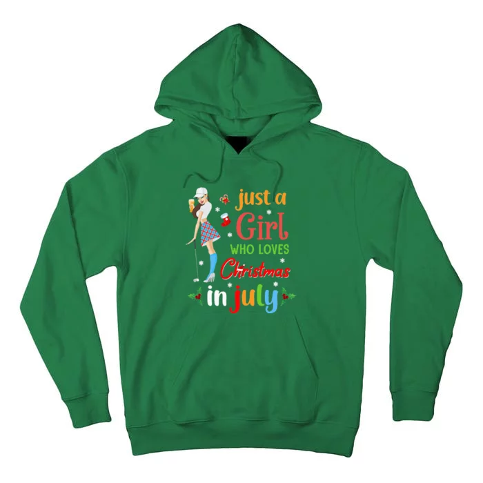 Just A Who Loves Christmas In July Golf Lover Tall Hoodie