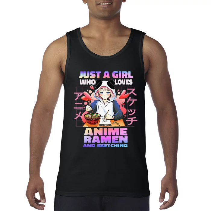 Just A  Who Loves Anime Ra and Sketching Anime Gift Tank Top