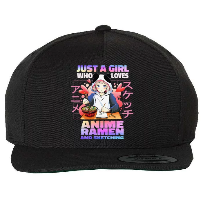 Just A  Who Loves Anime Ra and Sketching Anime Gift Wool Snapback Cap