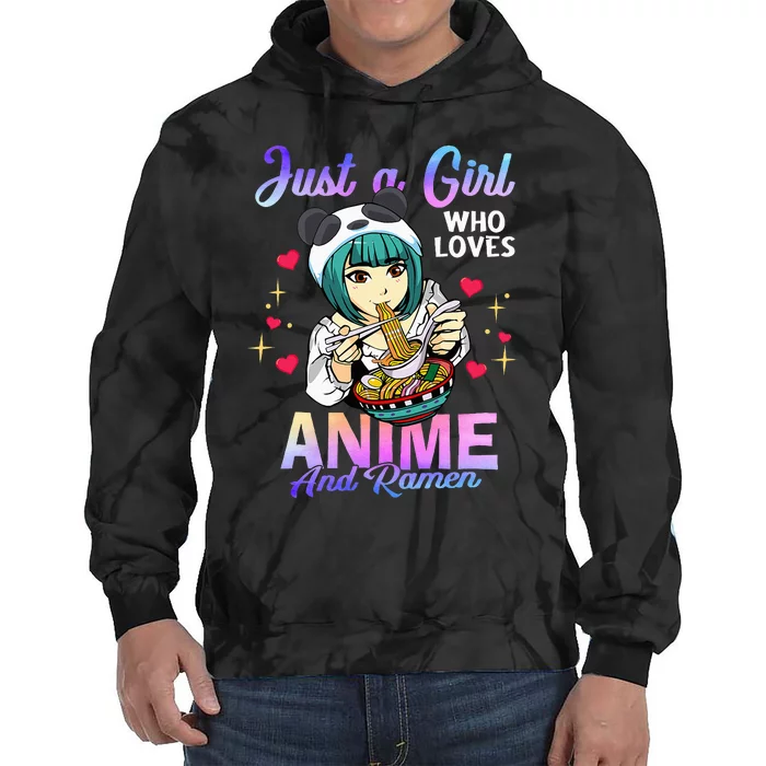 Just a Who Loves Anime and Ra Bowl Panda Tie Dye Hoodie