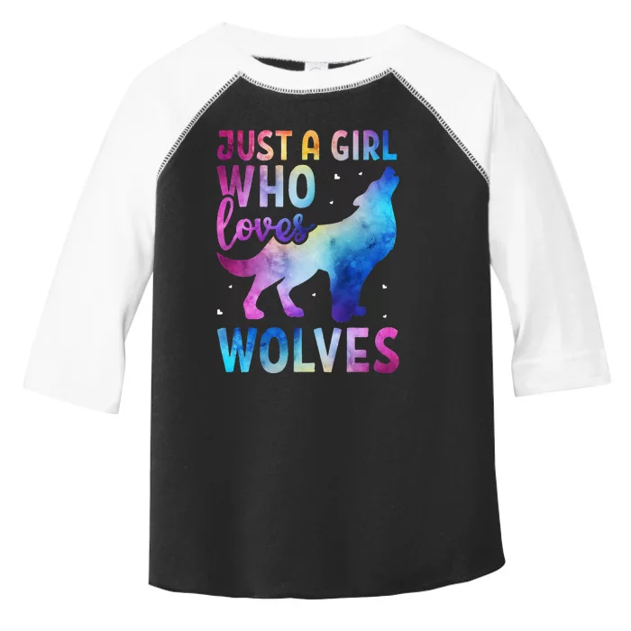 Just A Who Loves Wolves Watercolor Cute Animal Lovers Toddler Fine Jersey T-Shirt