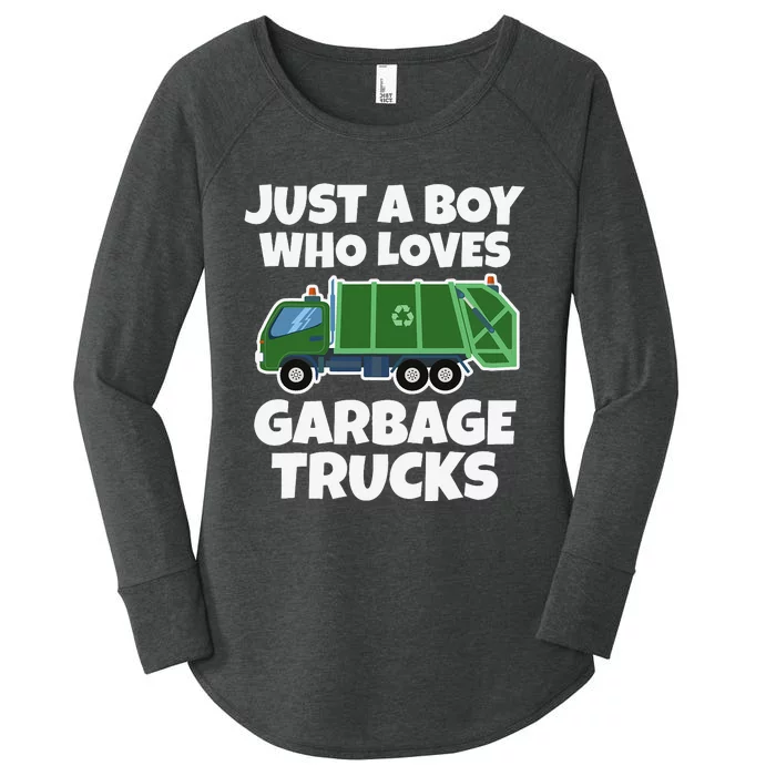 Just A Who Loves Garbage Trucks Women's Perfect Tri Tunic Long Sleeve Shirt