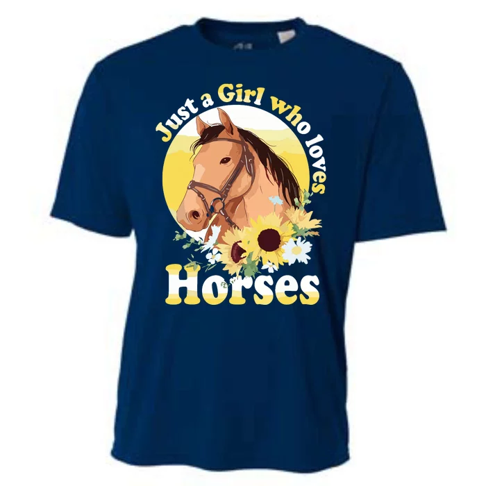 Just A Who Loves Horses Riding Cooling Performance Crew T-Shirt