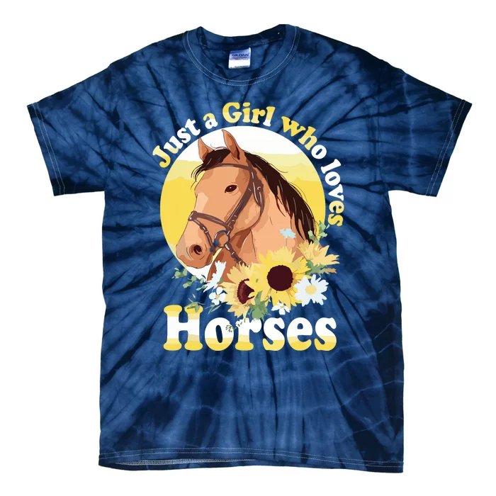 Just A Who Loves Horses Riding Tie-Dye T-Shirt