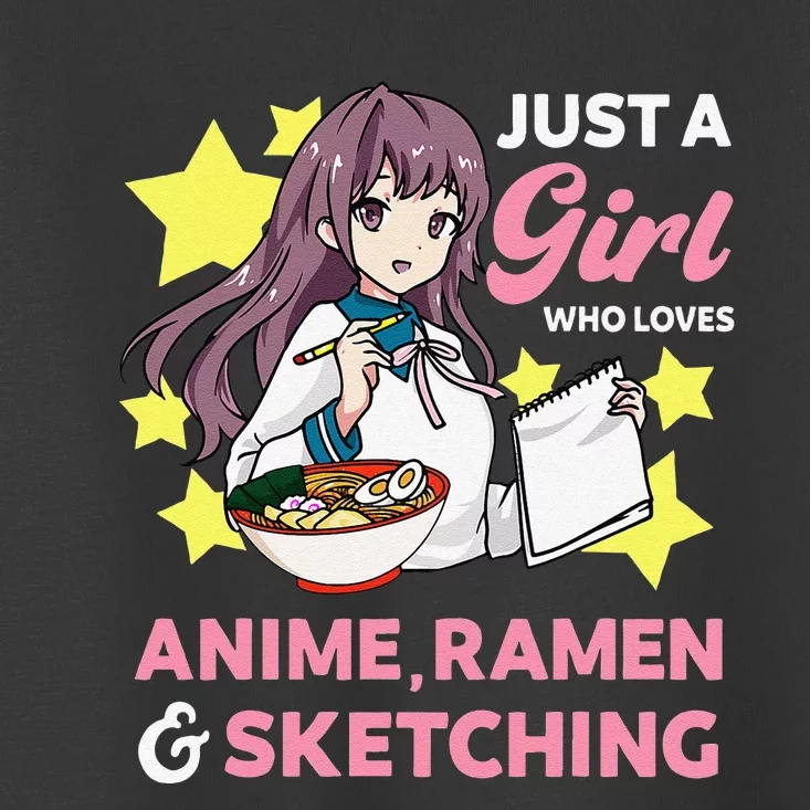 Just A  Who Loves Anime Ra and Sketching Drawing Art Toddler T-Shirt