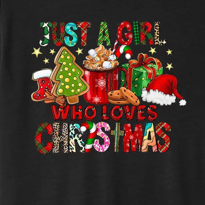 Just A Who Loves Hot Cocoa Funny Christmas ChromaSoft Performance T-Shirt