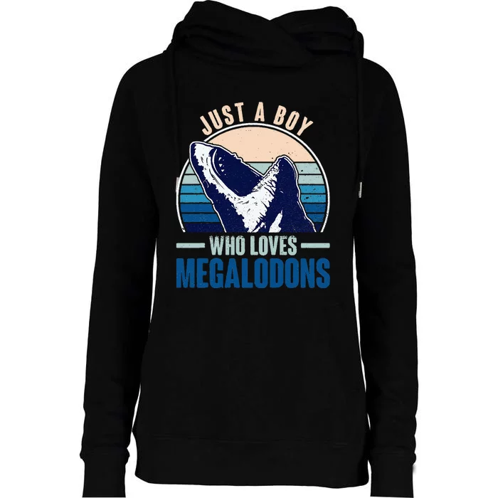 Just A Who Loves Megalodons Megalodon Shark Womens Funnel Neck Pullover Hood