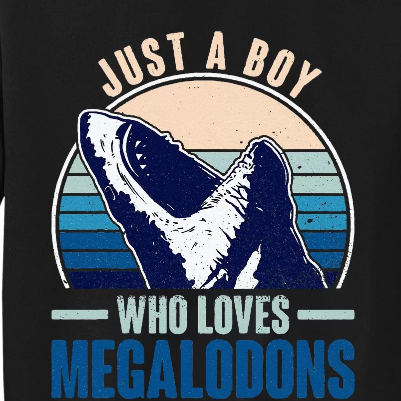 Just A Who Loves Megalodons Megalodon Shark Tall Sweatshirt