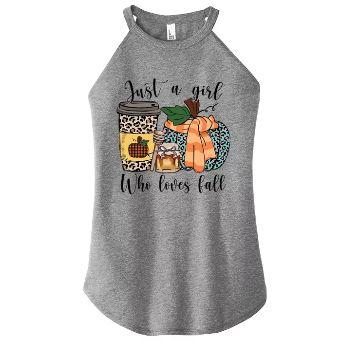 Just A Who Loves Fall Pumpin Spice Latte Cute Autumn Gift Women’s Perfect Tri Rocker Tank