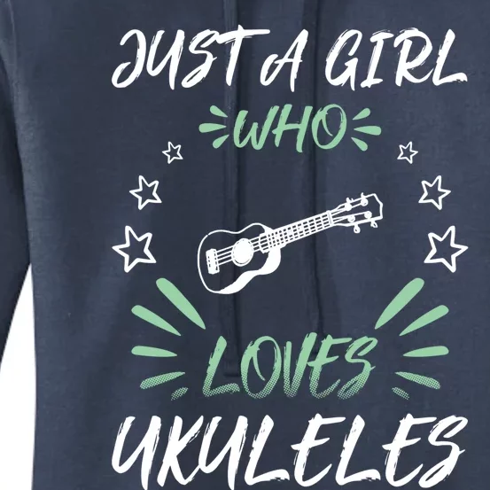 Just A Who Loves Ukuleles Gift Women's Pullover Hoodie