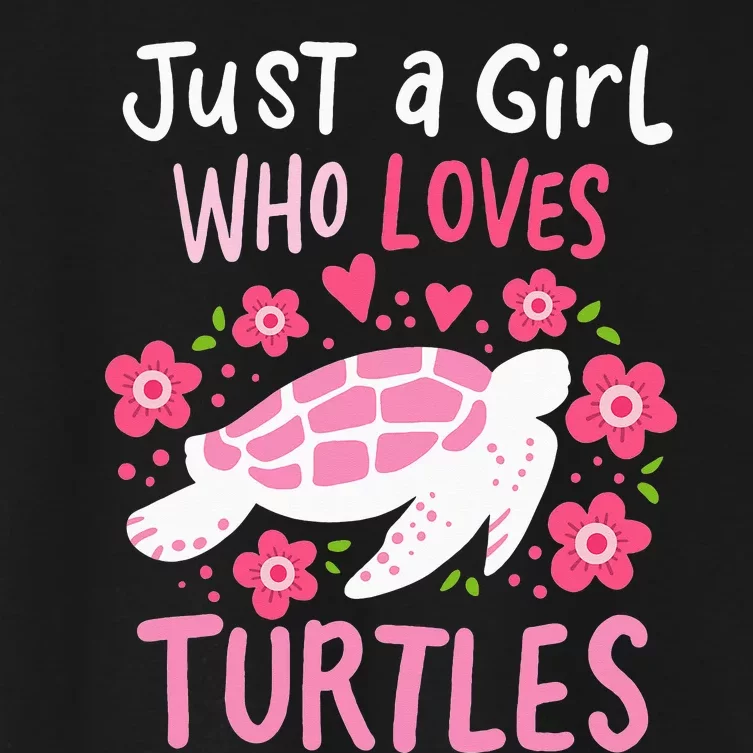 Just a Who Loves Turtles Turtle Gift Women's Crop Top Tee