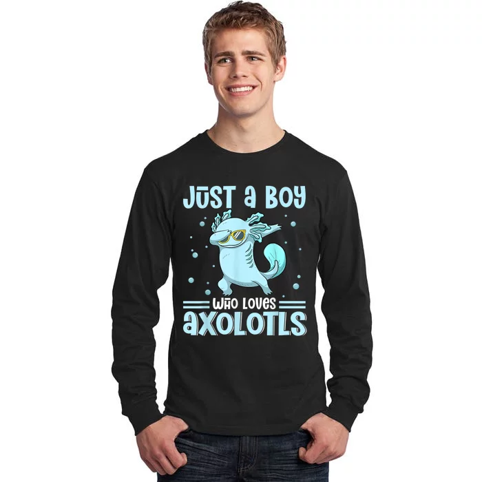 Just a  Who Loves Axolotls Funny Axolotl Gamer Boys Tall Long Sleeve T-Shirt