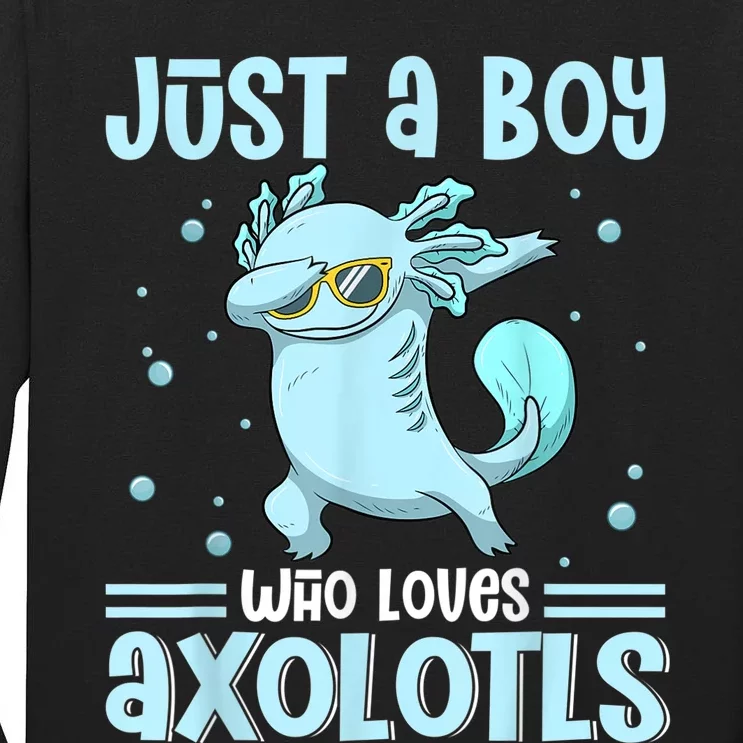 Just a  Who Loves Axolotls Funny Axolotl Gamer Boys Tall Long Sleeve T-Shirt