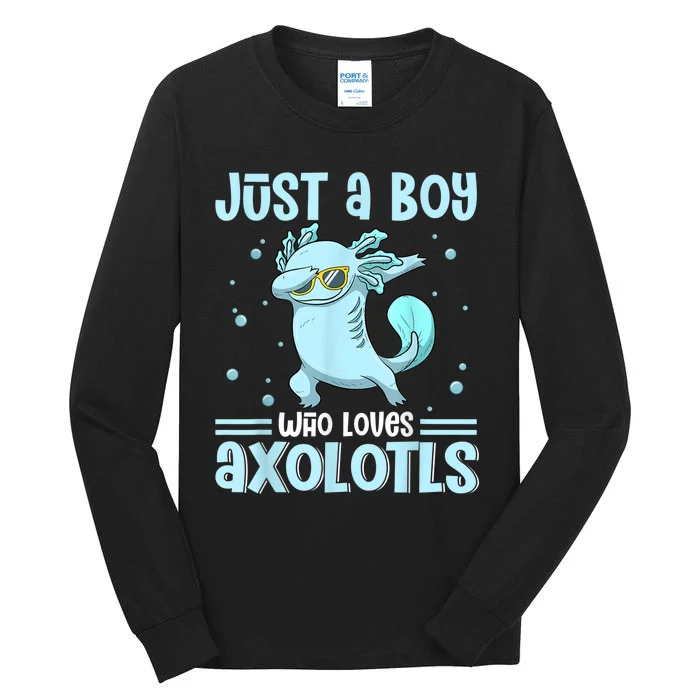 Just a  Who Loves Axolotls Funny Axolotl Gamer Boys Tall Long Sleeve T-Shirt