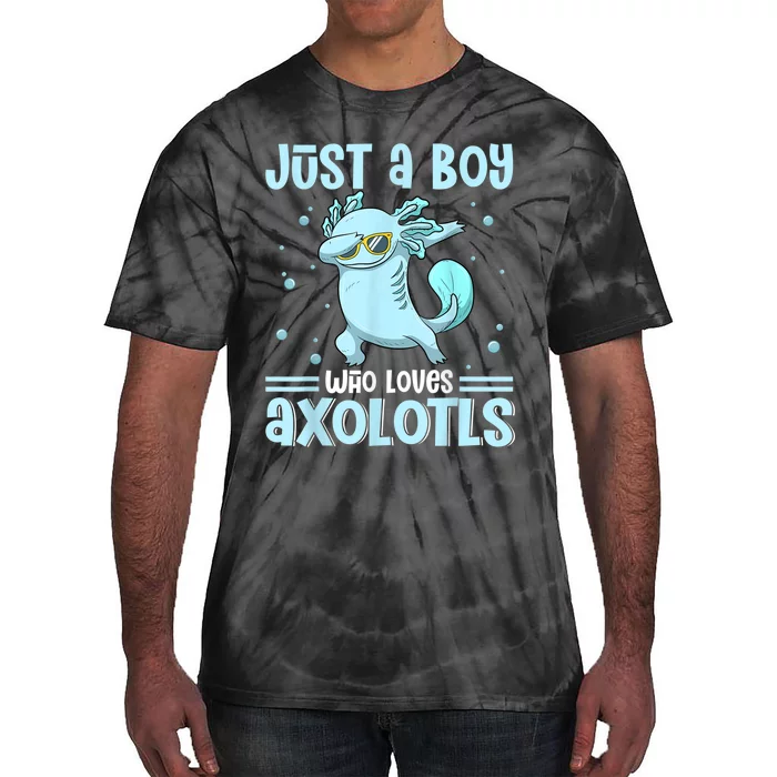 Just a  Who Loves Axolotls Funny Axolotl Gamer Boys Tie-Dye T-Shirt