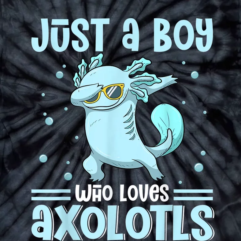 Just a  Who Loves Axolotls Funny Axolotl Gamer Boys Tie-Dye T-Shirt