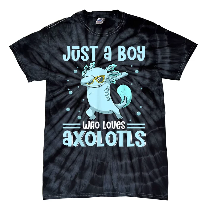 Just a  Who Loves Axolotls Funny Axolotl Gamer Boys Tie-Dye T-Shirt