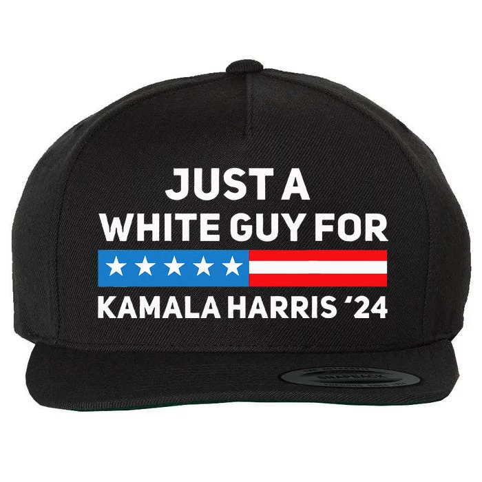 Just A White Guy For Kamala Harris 2024 President Election Wool Snapback Cap