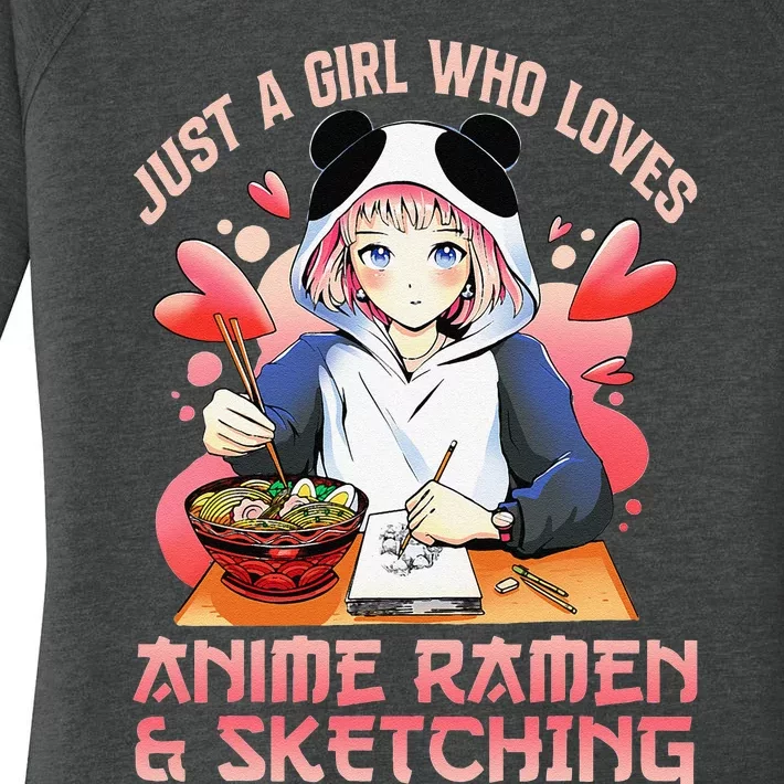 Just A  Who Loves Anime Ra And Sketching Japan Anime Women's Perfect Tri Tunic Long Sleeve Shirt