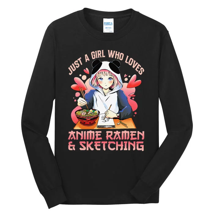 Just A  Who Loves Anime Ra And Sketching Japan Anime Tall Long Sleeve T-Shirt